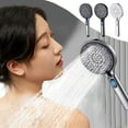 thumbnail image 1 of Cabezal de ducha de alta presión con 5 modos de pulverización y turbo boost - plata, negro o gris - ajuste universal para baja presión de agua, 1 of 7