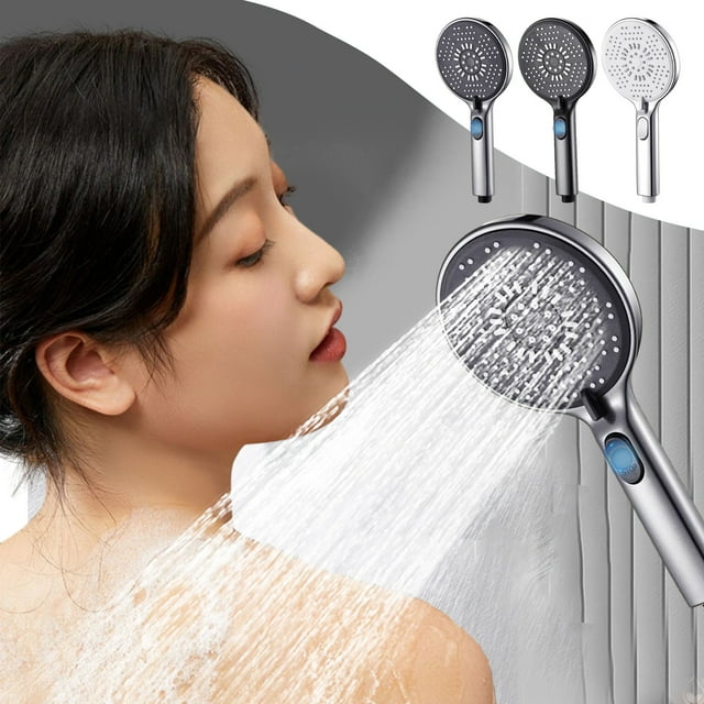 Iumwxz Kitchen Gadgets Turbo Shower Head Home Bath Shower Nozzle Water Heater Filter Shower 5 Bathing Modes One Pressurised Water Stop Function Shower Head. Silver Plastic Up to 65% Off