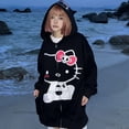 thumbnail image 5 of Sudadera con capucha y estampado de Hello Kitty de Sanrio, 100 % algodón, estilo chino chic, con cremallera y holgado, para mujer, 5 of 5