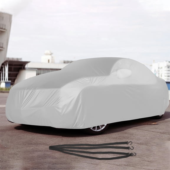 HONITANO Silver Peva Car Cover Heavy Duty Waterproof Protection for Outdoor Parking 1Set