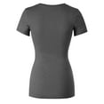 thumbnail image 4 of Made by Olivia Women's Basic Solid Multi Colors Fitted Short Sleeve T-Shirt [S-3XL], 4 of 6
