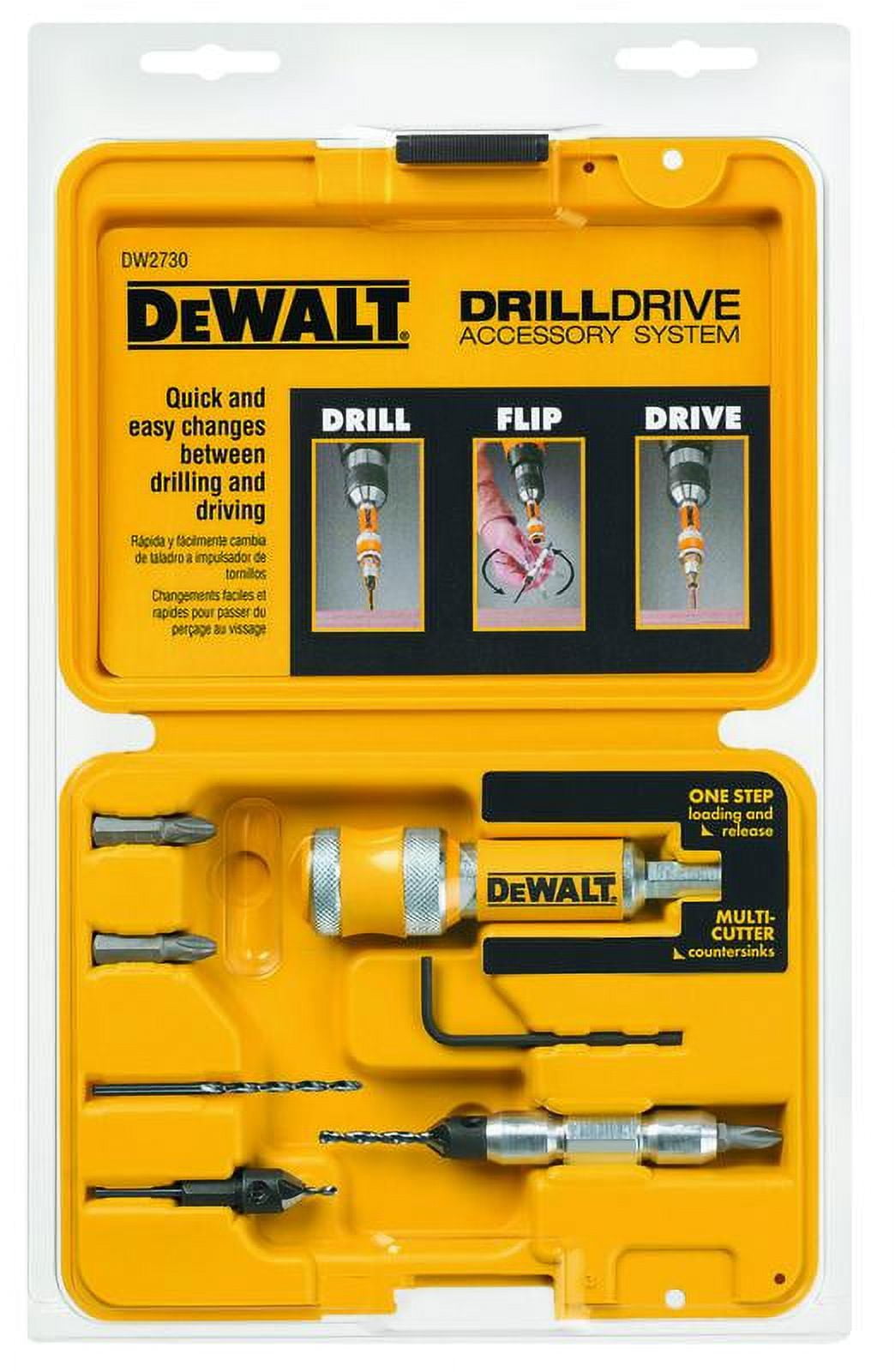 DEWALT DW2735P 12 Piece Drill Flip Drive Kit Heavy Duty with Quick Change Mechanism Walmart