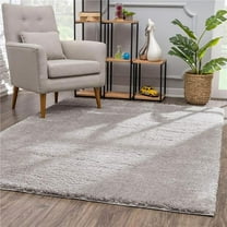 3 x 5 ft. Ivory Modern Solid Shag Area Rug