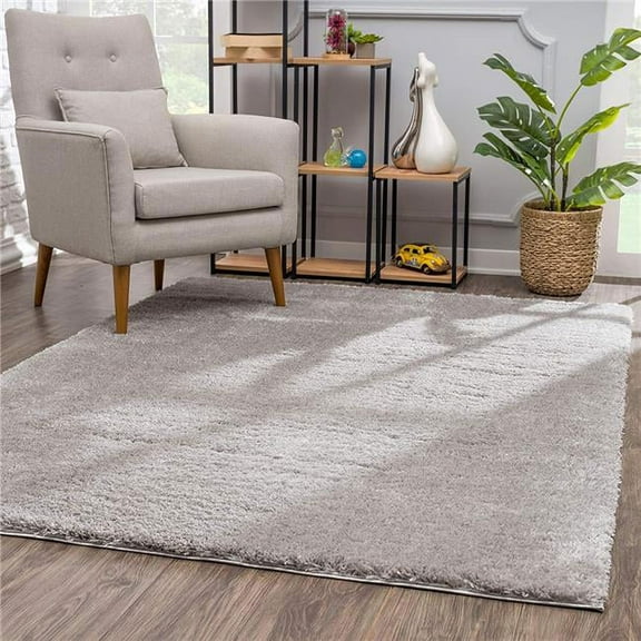 3 x 5 ft. Ivory Modern Solid Shag Area Rug
