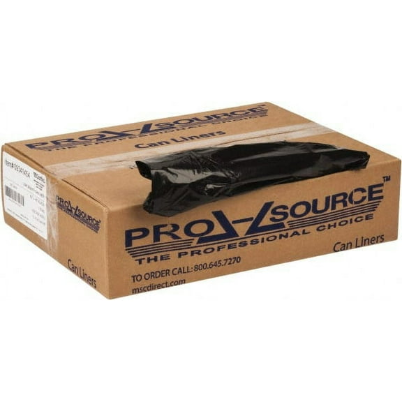 PRO-SOURCE 56 Gal 1 mil Heavy-Duty Trash Bag 43" Wide x 48" High, Black