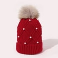thumbnail image 4 of Gorro de punto de lana de moda para mujer para otoño e invierno, gorro frío y cálido, gorro de viaje de cara fina y gruesa, 4 of 6