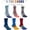 Striped MulticolorC-6pairs, variant on 3 Pairs Unisex Cotton Five Toe Mid-Calf Socks, Breathable Moisture Wicking Athletic Socks for Running Sports Large