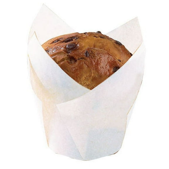 PacknWood Tulip White Silicone-Coated Baking Cup 3 Ounce, Pack Of 100