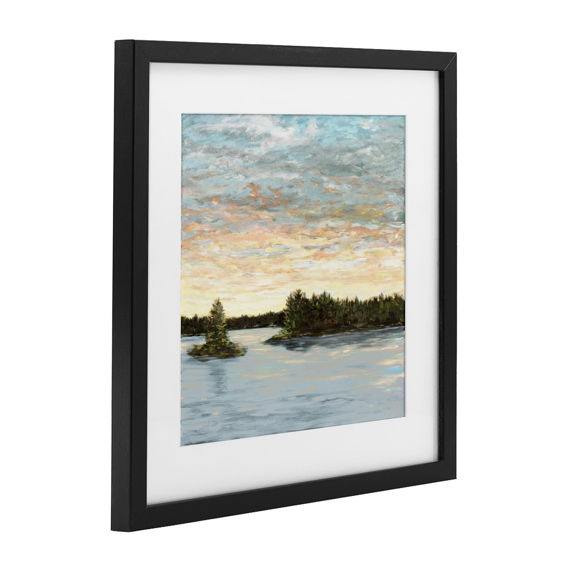 Stupell Industries Lake Shore at Sundown Black Framed Print Under Glass, design by Julie DeRice