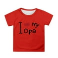 thumbnail image 1 of Rovga Hauts pour Garçons 8-9 Ans Col Rond Manches Courtes Fête des Pères Mode Enfant T-Shirt Ample Graphique Dessin Animé Coupe Décontractée Usage Quotidien, 1 of 4