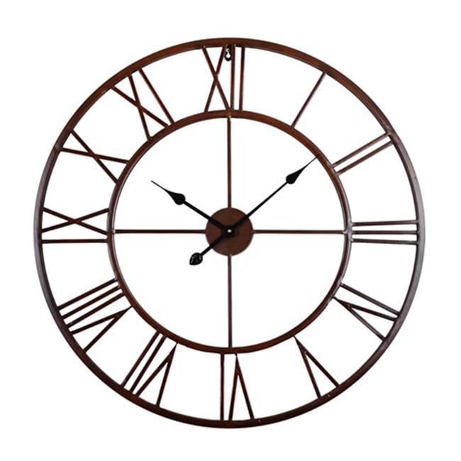 Utopia Alley Roman Round Wall Clock, 30" Diameter, Bronze Finish