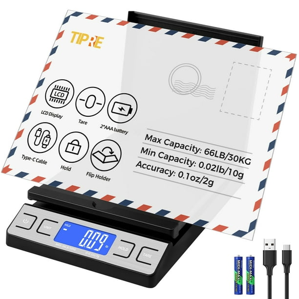 Báscula digital para envíos postales TIPRE 30 kg/0,1 g con soporte