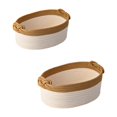 thumbnail image 1 of Cesta de cuerda de algodón con asas, cesta de almacenamiento, cesta organizadora debajo del estante blanco caqui, 1 of 9