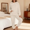thumbnail image 5 of Women's Pajama Set Long Sleeve PJs 2 Piece Lounge Set Beige S, 5 of 5