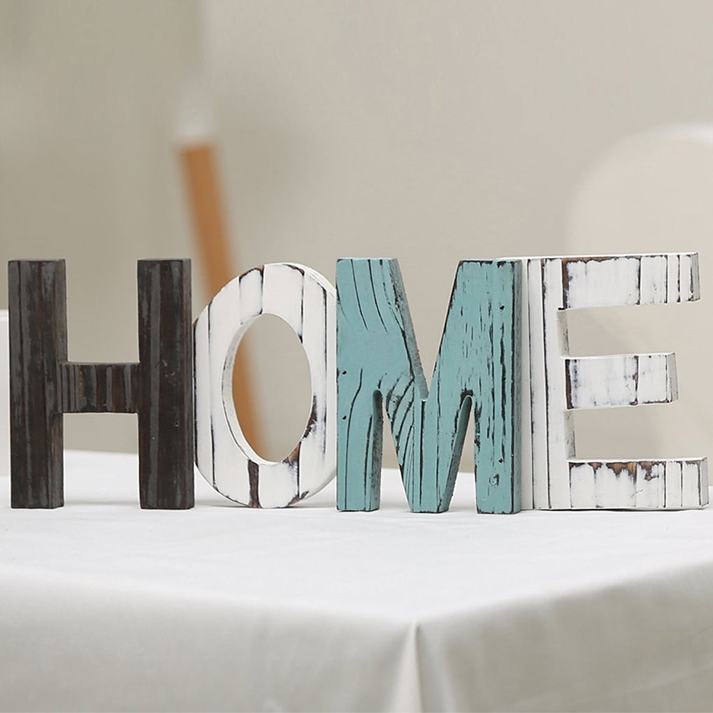 Retro Home Wedding Table Decorations Wooden Desk Letters Ornaments