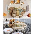 thumbnail image 6 of Fitted Round Tablecloths Table Covers 55-60in,Fall Thanksgiving Harvest Pumpkin Squirrel Waterproof Elastic Edged Table Cloth for Kitchen Dining Holiday Party Tables Decor,Leaves on Linen Checker, 6 of 6
