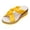 Yellow, variant on Espadrilles for Women Open Toe Slides Sandals Solid Color Soft Leather Strap Slip on Wedges Heels Casual Beach Shoes Pink Size 7