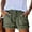 Green, variant on Kmbangi Women Washed Denim Shorts Elastic Waist Frayed Hem Loose Short Jeans