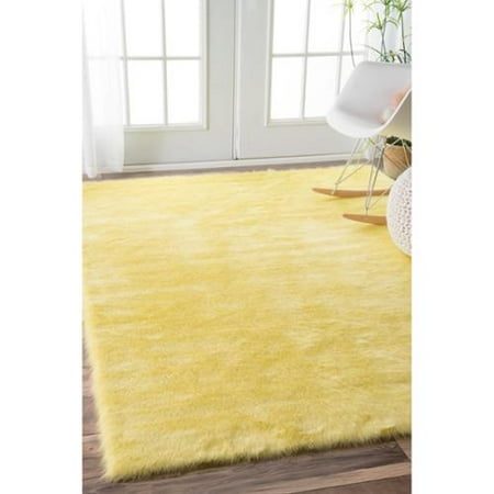 Nuloom Cozy Soft And Plush Faux Sheepskin Kids Nursery Yellow Nuloom Cozy Soft And Plush Faux Sheepskin Kids Nursery Yellow Rug 5 X