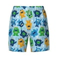 thumbnail image 4 of Lsque Mens Swim Trunks Cartoon Monster Pattern - Bathing Suit Compression Liner - Beach Swim Shorts Swimwear - (S-3XL) - Stretch Quick Dry -X-Large, 4 of 9