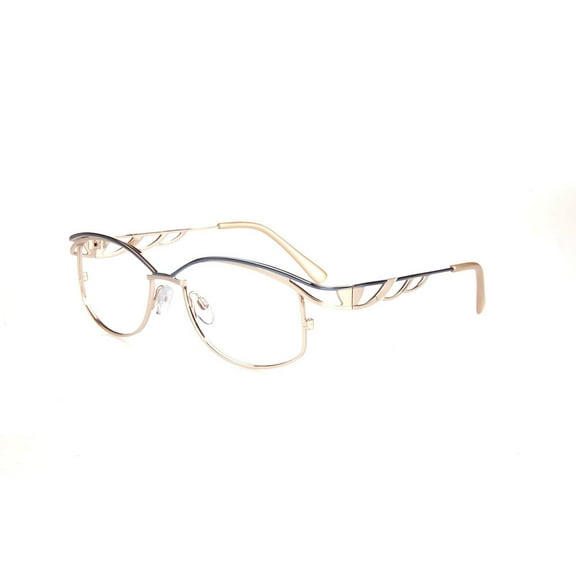 NEW Designer Inspired BLUSH HARMONY Blue & Gold Eyeglasses 53mm with Case