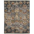 thumbnail image 6 of HomeRoots 567353 2 x 3 ft. Wool Ikat Hand Knotted Rectangle Area Rug with Fringe, Ivory, Blue & Brown, 6 of 7
