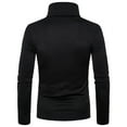 thumbnail image 4 of IROINNID Button Up Shirts for Men Solid Turtleneck Long Sleeve Blouse Pullover Base Shirt Blouse,Black, 4 of 4