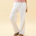 thumbnail image 4 of BLVB Summer Lounge Pants for Women Drawstring Waist Pajama Pants Pjs Bottoms Casual Wide Leg Trousers Homewear, 4 of 7
