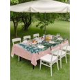 thumbnail image 3 of Outdoor Tablecloth with Umbrella Hole and Zipper, Christmas Tree Rectangle Table Cloth 60x120 Inch Waterproof Tablecloth, Winter Pine Xmas Watercolor Snowflake Pink Picnic Table Cover for Patio, 3 of 7
