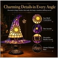 thumbnail image 5 of Stained Glass Witch Hat Lamp, Tiffany Style USB LED Night Light for Halloween Party & Witchy Home Decor,Blush,11.81 in, 5 of 8