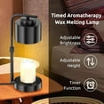 thumbnail image 4 of Candle Warmer Lamp with Timer, Dimmable Adjustable Height Wax Melt for Large 3 Wick Scented Candles ,Fast Heating, 4 of 6