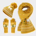 thumbnail image 4 of HNMKIU Three Piece Cold Proof Knitted Hat Scarf Set With European Autumn Winter Warm Accessory For Daily Casual Wear Yellow - One Size, 4 of 7