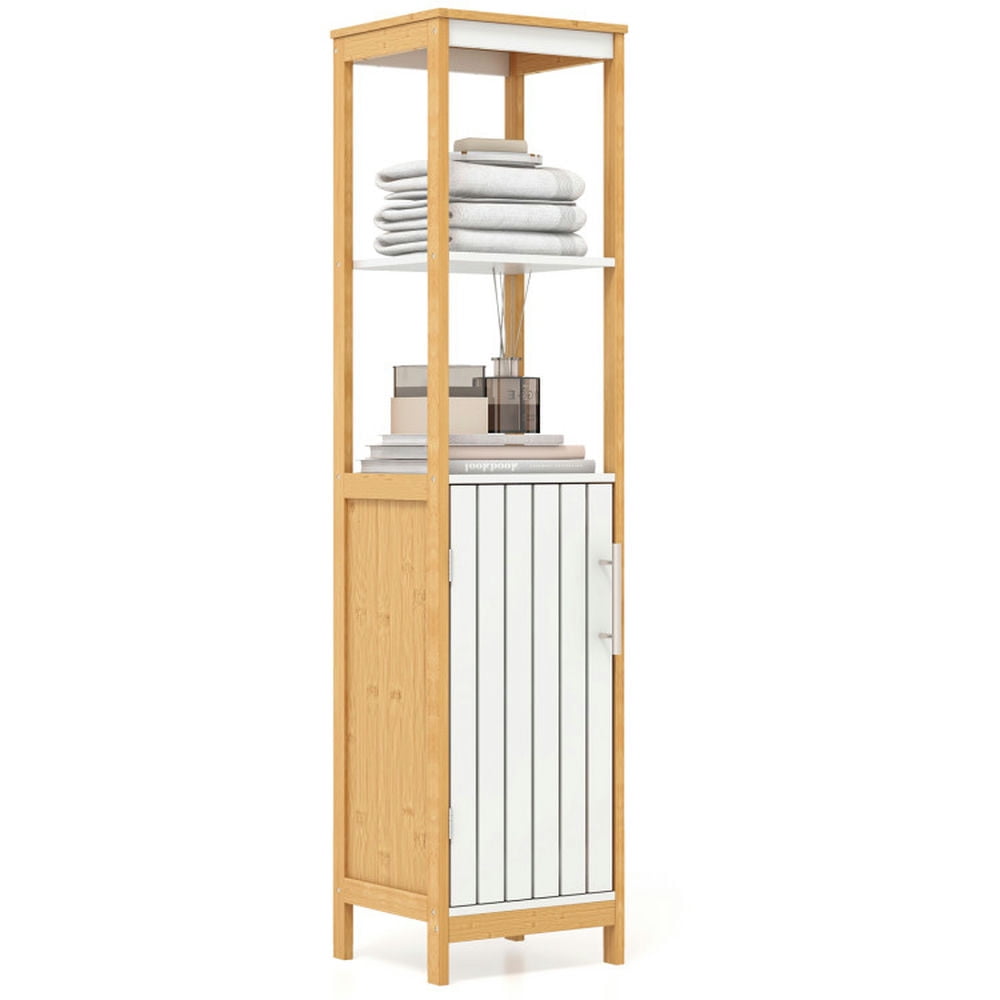 Finihen Bathroom Storage Cabinet, Bathroom Floor Cabinet, Bathroom Floor Cabinet with Door Shelves Adjustable Shelf, for Bathroom, Living Room, Bedroom, Kitchen, Natural Finihen Bathroom Storage Cabinet, Bathroom Floor Cabinet, Bathroom Floor Cabinet with Door Shelves Adjustable Shelf, for Bathroom, Living Room, Bedroom, Kitchen, Natural