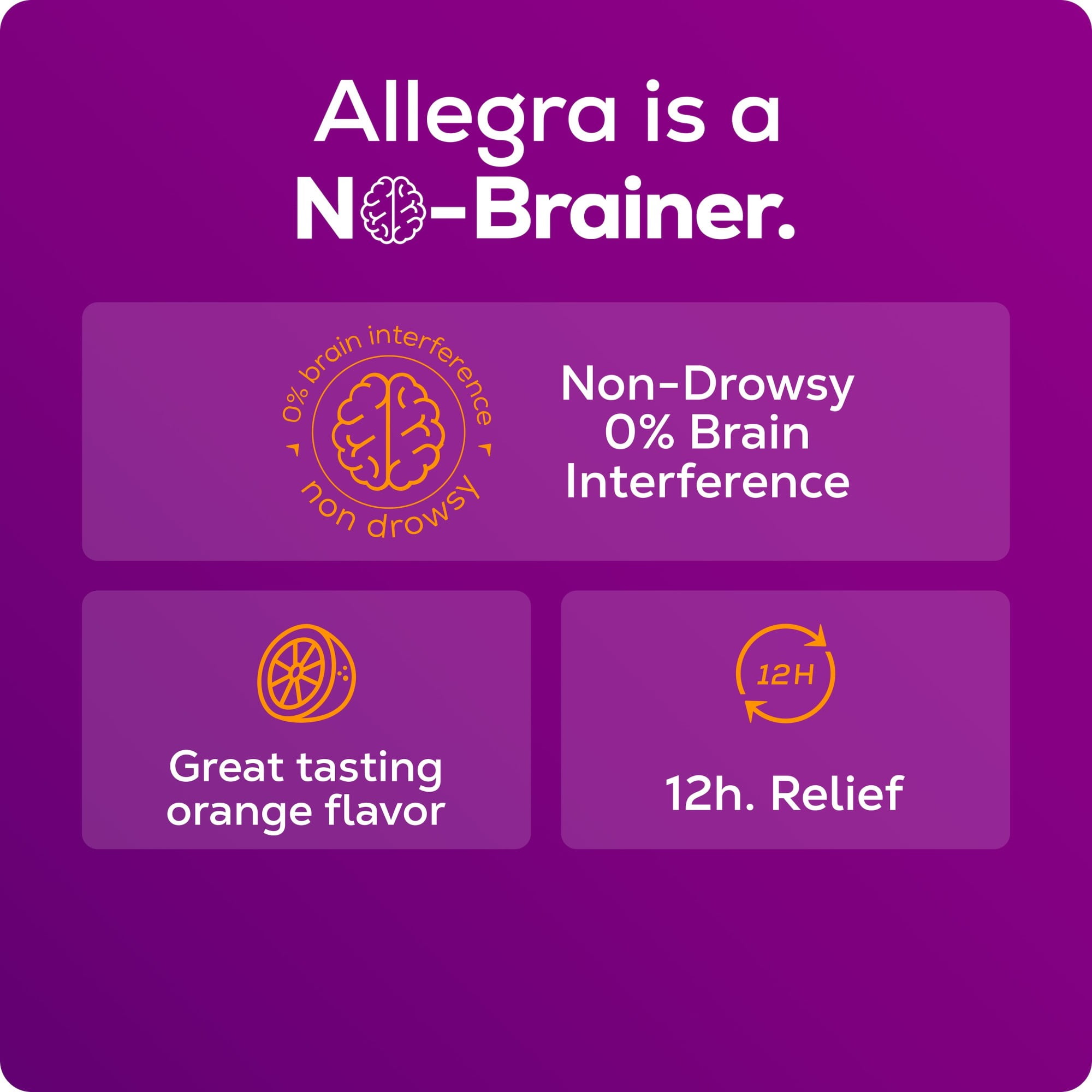 Allegra Children's 12-Hour Allergy Relief Orally Dissolving Tablets, Non-Drowsy Indoor and Outdoor Allergy Medicine, 30 mg Fexofenadine HCI Antihistamine For Kids, Orange Cream Flavor, 24-Count
