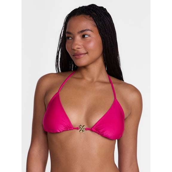 No Boundaries Triangle Halter Bikini Top, Women’s XXS-XXL