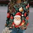 thumbnail image 2 of Women's Christmas Sweatshirts Casual Merry Holiday Long Sleeve Shirts Fashion Xmas Cartoon Printed Blouses Womens Comfortable Crewneck Sweaters Pullover Tops, 2 of 6