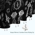 thumbnail image 6 of Black Gothic Skull Cat Pattern Shower Curtain 36"x72" ,Bathroom Decorative Shower Curtains Set with 12 Hooks,Modern Waterproof Washable Shower Curtain, 6 of 6