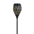 thumbnail image 3 of Mainstays Outdoor 22.3" H x 4.1" L x 4.1" W Solar Black Metal Flickering LED Pathway Light, 3 of 10