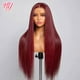 thumbnail image 1 of Peluca de cabello humano ondulado, postizo de encaje Frontal transparente HD de 13x4, 32, 34 pulgadas, color rojo, 5x5, 99J, 1 of 4