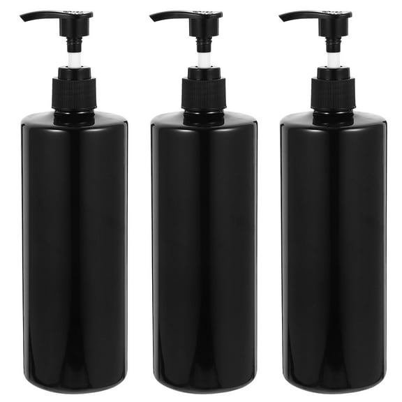 PAMINGONO 3Pcs Leak Proof Shampoo and Lotion Dispenser Bottles with Black Pump