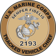 thumbnail image 1 of U.S.M.C. MOS 2193 Tracked Vehicle Chief Decal 3.8" - Desert Tan, 1 of 1