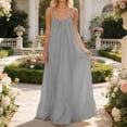 thumbnail image 5 of Womens Summer Sleeveless Backless Cami Dress Adjustable Spaghetti Strap Ruched Ruffle Hem Flowy Beach Vacation Sundress, 5 of 7