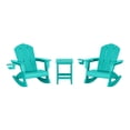 thumbnail image 3 of WestinTrends Malibu 3-Piece Kids Rocking Chair With Cup Holder and Square Side Table Set, Turquoise, 3 of 12