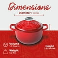 thumbnail image 2 of Segretto Cookware Enamel Cast Iron with Handle, 1.7 Quarts, Red – Small Dutch Oven for Bread Baking, Cooking, and Stews, 2 of 5
