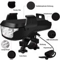 thumbnail image 4 of Soportes Para Teléfono De Bicicleta 4 En 1, Soporte Para Teléfono Con Campana De Bocina Y Faro Led (Negro) Kearding OD004550-00, 4 of 6