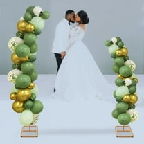 Gold Set of 2 | Gold Metal Curved Top Wedding Arch Frames, Balloon Flower Backdrop Stands - 6ft, 8ft Arch