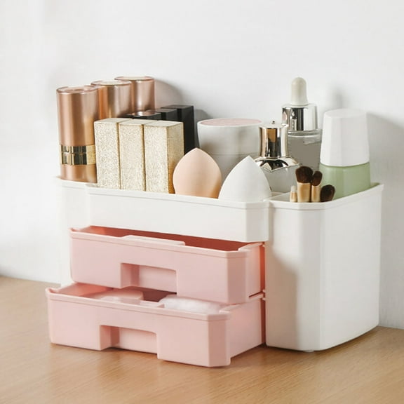Cosmetic Makeup Organizer Storage with Drawers Large Capacity Bathroom Brush Lipstick Holder