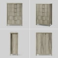 thumbnail image 2 of OAKHAM 5 Drawer Dresser, Fluted Vertical Chest of Drawers for Bedroom Living Room, Gray Oak, 2 of 7