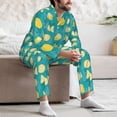 thumbnail image 6 of KLL Lemon Blue Sleepwear Mens Flannel Pajamas,Long Cotton Pj Set, 6 of 7