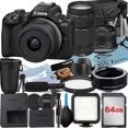 thumbnail image 1 of Canon EOS R50 Mirrorless Camera with RF-S 18-45mm + EF 75-300mm Lens + 64GB Memory Card + Mount Adapter + Case + LED Flash + ZeeTech Accessory Bundle, 1 of 9